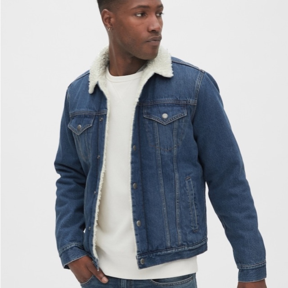 *SOLD*GAP Men’s Sherpa-Lined Icon Denim Jacket